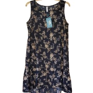 Lilbetter Womans Navy Floral‎ Sleeveless Dress Size Medium